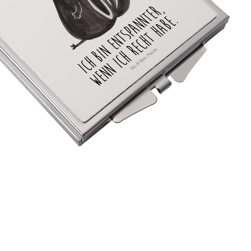 Handtaschenspiegel quadratisch Stinktier sitzend Spiegel, Handtasche, Quadrat, silber, schminken, Schminkspiegel, Stinktier, Skunk, Wildtier, Raubtier, Stinker, Stinki, Spruch, Büro, Recht, Besserwisser