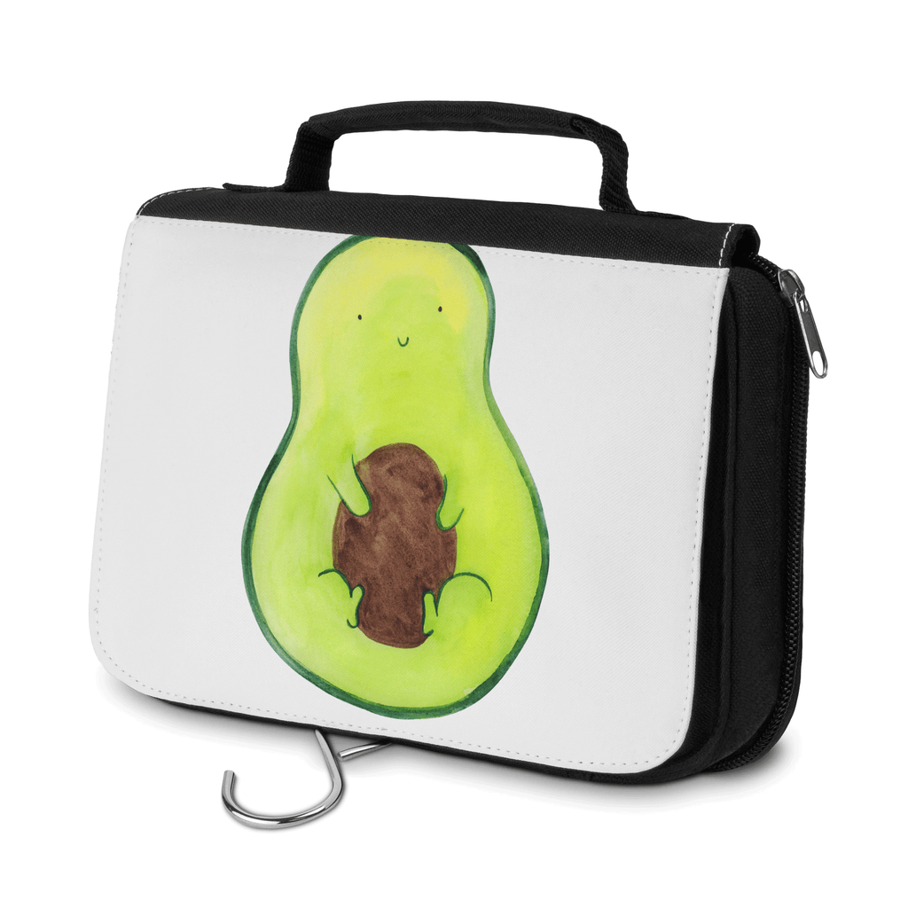 Kulturbeutel Avocado mit Kern Kulturbeutel, Zum Aufhängen, Waschtasche, Kosmetiktasche, Damen, Herren, Aufbewahrungstasche, Schminktasche, Kosmetikbeutel, Organizer, Kulturtasche, Schminkutensil, Avocado, Veggie, Vegan, Gesund, Avokado, Avocadokern, Kern, Pflanze, Spruch Leben
