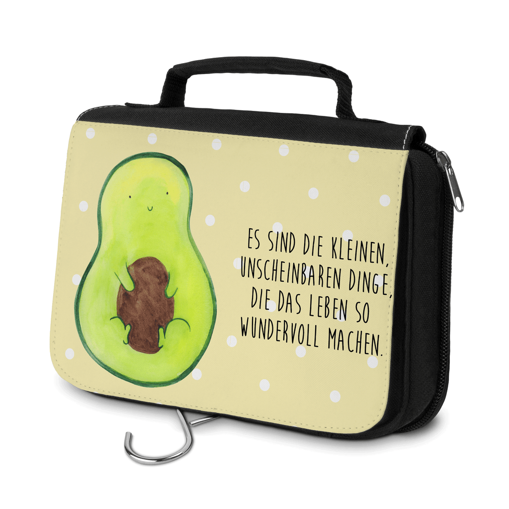 Kulturbeutel Avocado mit Kern Kulturbeutel, Zum Aufhängen, Waschtasche, Kosmetiktasche, Damen, Herren, Aufbewahrungstasche, Schminktasche, Kosmetikbeutel, Organizer, Kulturtasche, Schminkutensil, Avocado, Veggie, Vegan, Gesund, Avokado, Avocadokern, Kern, Pflanze, Spruch Leben