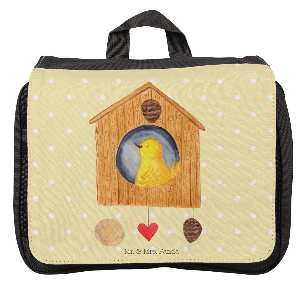 Kulturbeutel Vogelhaus sweet Home Kulturbeutel, Zum Aufhängen, Waschtasche, Kosmetiktasche, Damen, Herren, Aufbewahrungstasche, Schminktasche, Kosmetikbeutel, Organizer, Kulturtasche, Schminkutensil, Tiermotive, Gute Laune, lustige Sprüche, Tiere, Vogelhaus, Vogel, Home sweet Home, Einzug, Umzug, Geschenk, Einzugsgeschenk, Hausbau, Haus