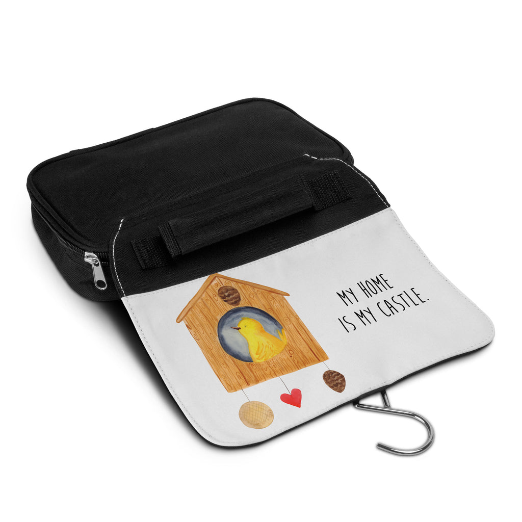 Kulturbeutel Vogelhaus Kulturbeutel, Zum Aufhängen, Waschtasche, Kosmetiktasche, Damen, Herren, Aufbewahrungstasche, Schminktasche, Kosmetikbeutel, Organizer, Kulturtasche, Schminkutensil, Tiermotive, Gute Laune, lustige Sprüche, Tiere, Vogel, Vögel, Vogelhaus, Vogelhäuschen, Home sweet home, Zuhause, Nest, Eigenheim, Familie, Wohnung, Haus, unser Haus, Lieblingsort, Castle