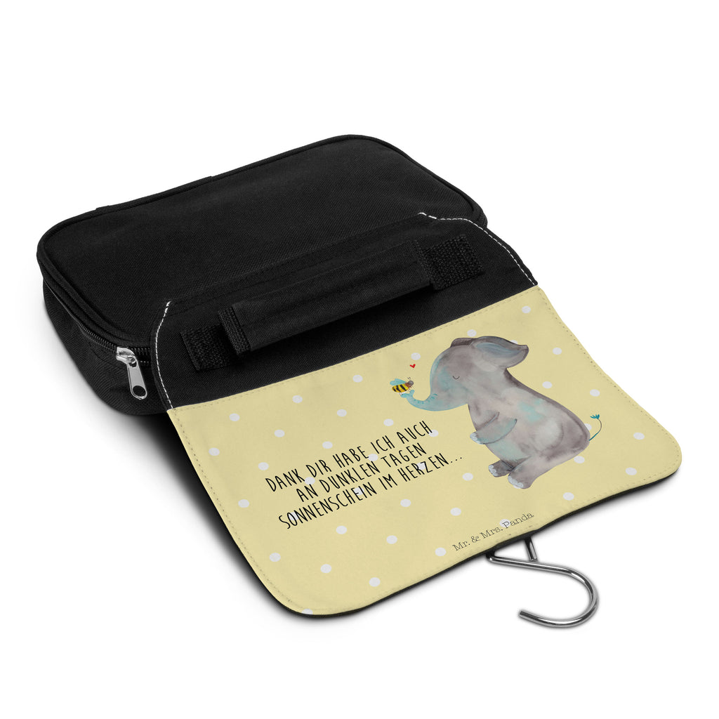 Kulturbeutel Elefant & Biene Kulturbeutel, Zum Aufhängen, Waschtasche, Kosmetiktasche, Damen, Herren, Aufbewahrungstasche, Schminktasche, Kosmetikbeutel, Organizer, Kulturtasche, Schminkutensil, Tiermotive, Gute Laune, lustige Sprüche, Tiere, Elefant, Biene, Liebe, Liebesbeweis, Jahrestag, Liebesgeschenk, Heiratsantrag, Hochzeitsgeschenk, Liebesspruch