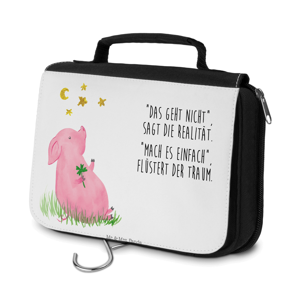 Kulturbeutel Glücksschwein Kulturbeutel, Zum Aufhängen, Waschtasche, Kosmetiktasche, Damen, Herren, Aufbewahrungstasche, Schminktasche, Kosmetikbeutel, Organizer, Kulturtasche, Schminkutensil, Tiermotive, Gute Laune, lustige Sprüche, Tiere, Glücksschwein. Glück, Schwein, Schweinchen, Sterne, Sernchen, Ziele, Träume, Motivation, Glücksbringer