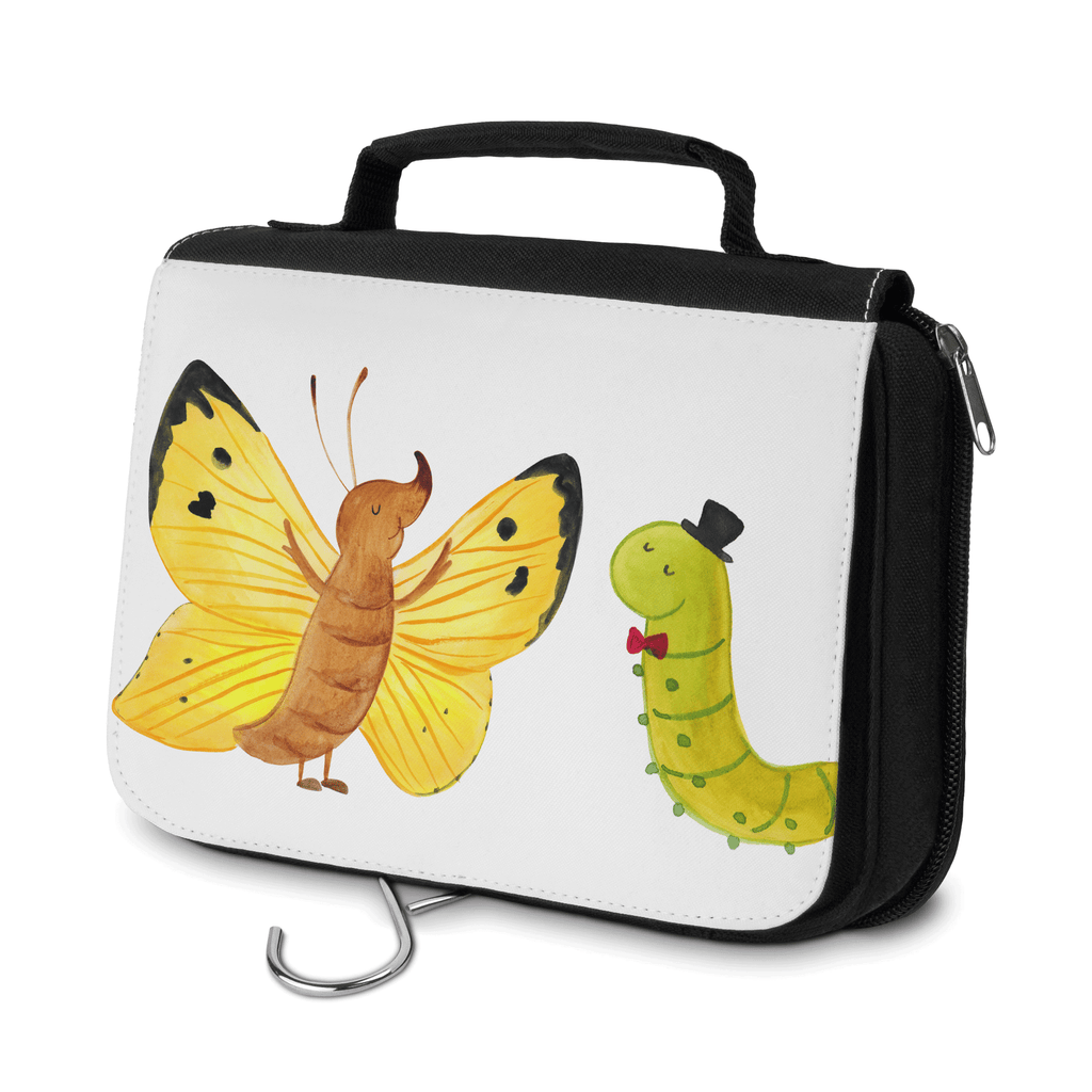 Kulturbeutel Raupe & Schmetterling Kulturbeutel, Zum Aufhängen, Waschtasche, Kosmetiktasche, Damen, Herren, Aufbewahrungstasche, Schminktasche, Kosmetikbeutel, Organizer, Kulturtasche, Schminkutensil, Tiermotive, Gute Laune, lustige Sprüche, Tiere, Raupe, Schmetterling, Zitronenfalter, Entwicklung, Erwachsen werden, Kokon, Hut, Hütchen, Schönheit, Aufwachsen