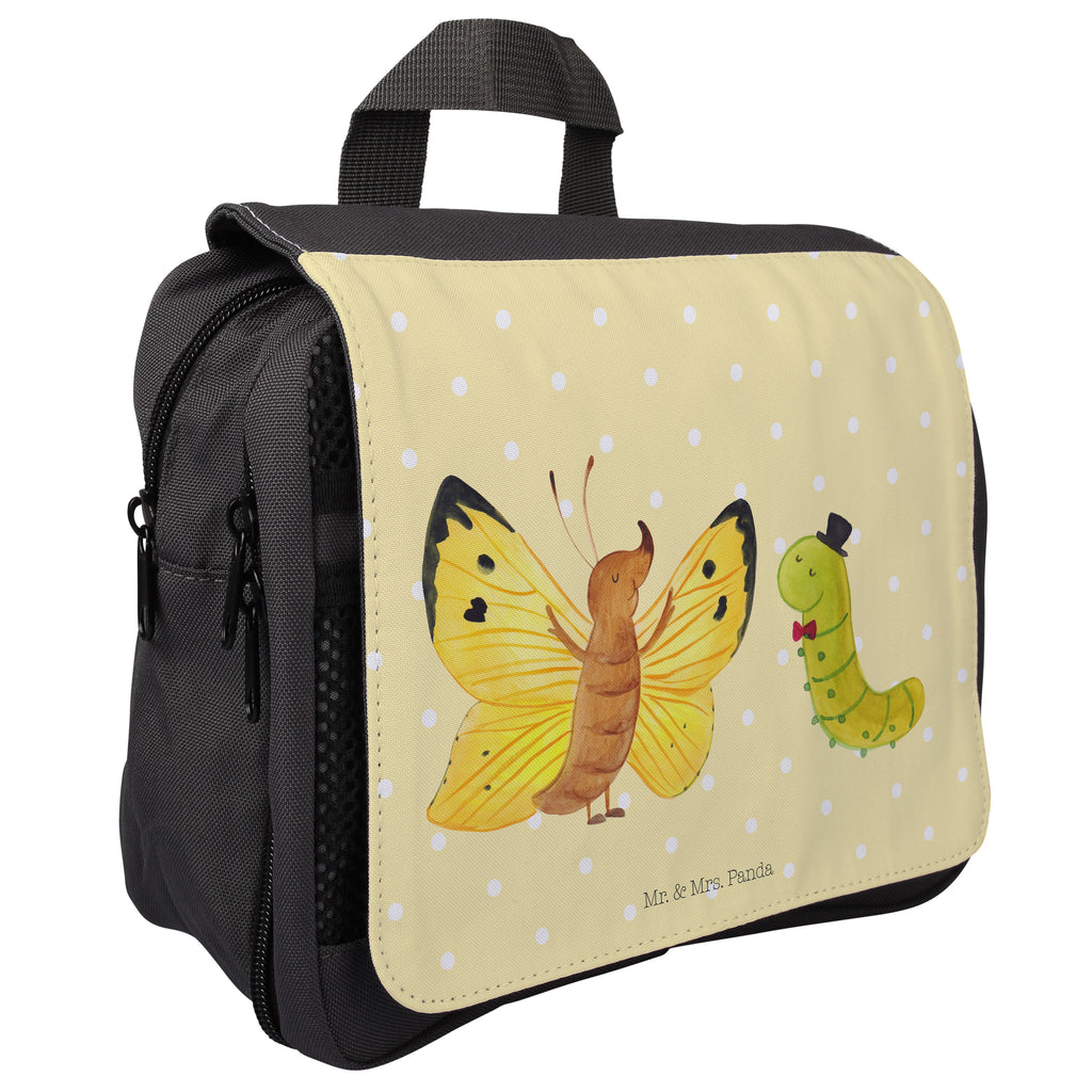 Kulturbeutel Raupe & Schmetterling Kulturbeutel, Zum Aufhängen, Waschtasche, Kosmetiktasche, Damen, Herren, Aufbewahrungstasche, Schminktasche, Kosmetikbeutel, Organizer, Kulturtasche, Schminkutensil, Tiermotive, Gute Laune, lustige Sprüche, Tiere, Raupe, Schmetterling, Zitronenfalter, Entwicklung, Erwachsen werden, Kokon, Hut, Hütchen, Schönheit, Aufwachsen