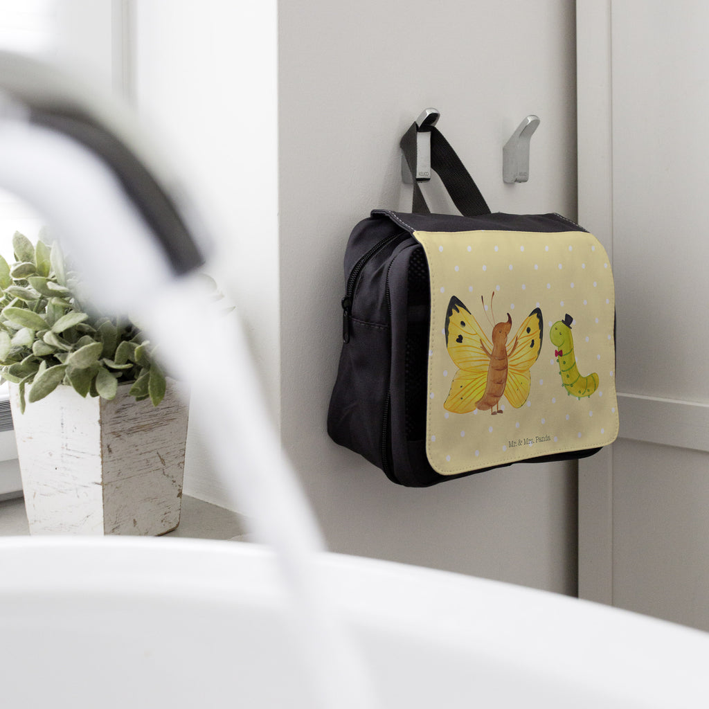 Kulturbeutel Raupe & Schmetterling Kulturbeutel, Zum Aufhängen, Waschtasche, Kosmetiktasche, Damen, Herren, Aufbewahrungstasche, Schminktasche, Kosmetikbeutel, Organizer, Kulturtasche, Schminkutensil, Tiermotive, Gute Laune, lustige Sprüche, Tiere, Raupe, Schmetterling, Zitronenfalter, Entwicklung, Erwachsen werden, Kokon, Hut, Hütchen, Schönheit, Aufwachsen