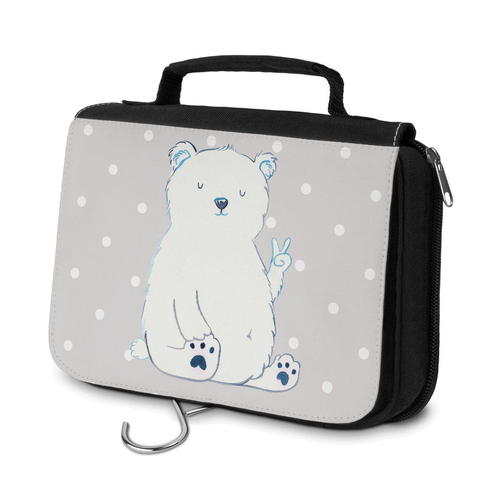 Kulturbeutel Eisbär Faul Kulturbeutel, Zum Aufhängen, Waschtasche, Kosmetiktasche, Damen, Herren, Aufbewahrungstasche, Schminktasche, Kosmetikbeutel, Organizer, Kulturtasche, Schminkutensil, Bär, Teddy, Teddybär, Eisbär, Nordpol, Faul, Entspannen, Relaxen, Büro, Arbeit, Bürojob, Arbeitsplatz, Homeoffice