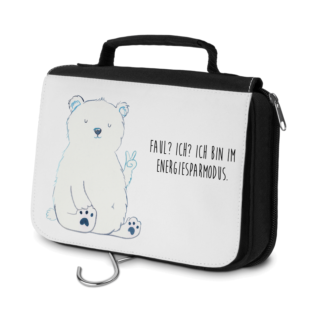 Kulturbeutel Eisbär Faul Kulturbeutel, Zum Aufhängen, Waschtasche, Kosmetiktasche, Damen, Herren, Aufbewahrungstasche, Schminktasche, Kosmetikbeutel, Organizer, Kulturtasche, Schminkutensil, Bär, Teddy, Teddybär, Eisbär, Nordpol, Faul, Entspannen, Relaxen, Büro, Arbeit, Bürojob, Arbeitsplatz, Homeoffice