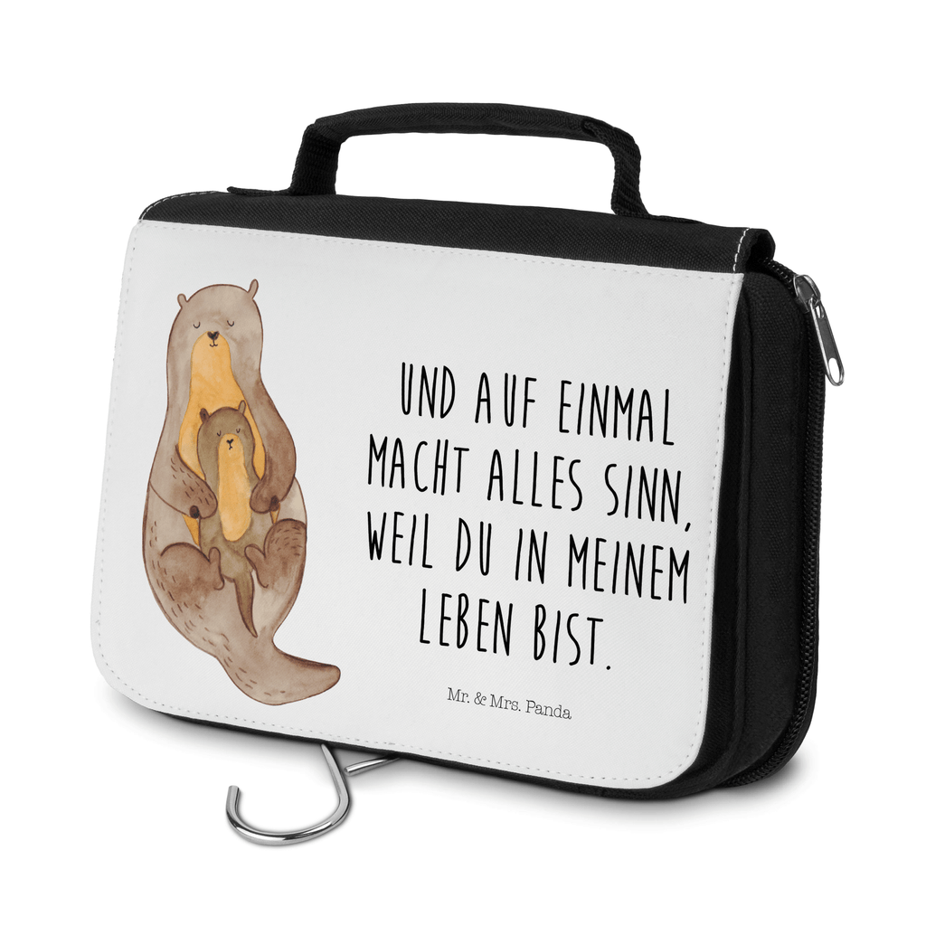 Kulturbeutel Otter mit Kind Kulturbeutel, Zum Aufhängen, Waschtasche, Kosmetiktasche, Damen, Herren, Aufbewahrungstasche, Schminktasche, Kosmetikbeutel, Organizer, Kulturtasche, Schminkutensil, Otter, Fischotter, Seeotter, Otter Seeotter See Otter