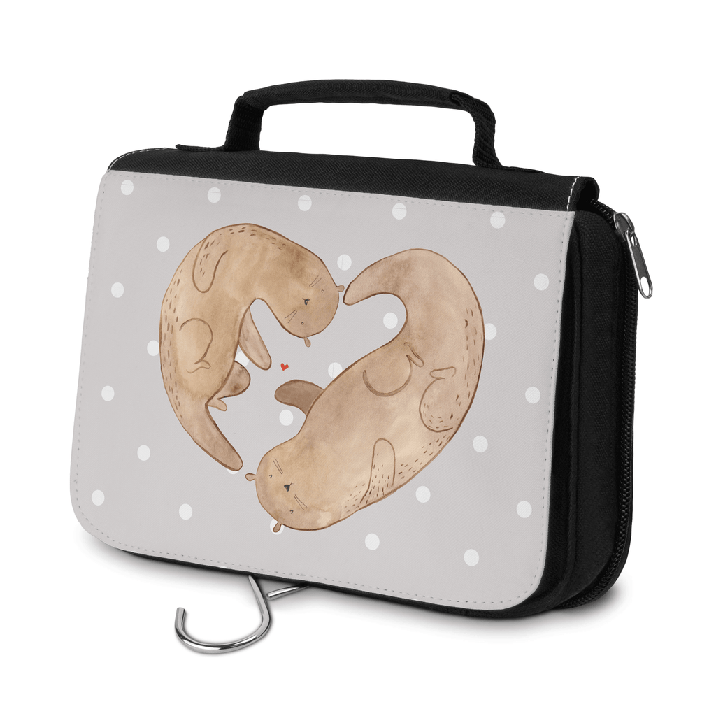 Kulturbeutel Otter Herz Kulturbeutel, Zum Aufhängen, Waschtasche, Kosmetiktasche, Damen, Herren, Aufbewahrungstasche, Schminktasche, Kosmetikbeutel, Organizer, Kulturtasche, Schminkutensil, Otter, Fischotter, Seeotter, Liebe, Herz, Liebesbeweis, Liebesgeschenk, Bessere Hälfte, Love you, Jahrestag, Hochzeitstag, Verlobung, gemeinsames Leben