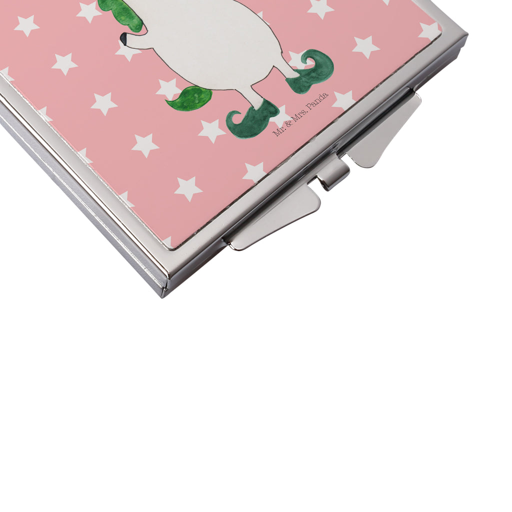 Handtaschenspiegel quadratisch Einhorn Joker Spiegel, Handtasche, Quadrat, silber, schminken, Schminkspiegel, Einhorn, Einhörner, Einhorn Deko, Pegasus, Unicorn, Hofnarr, Kasper, Gaukler, Mittelalter