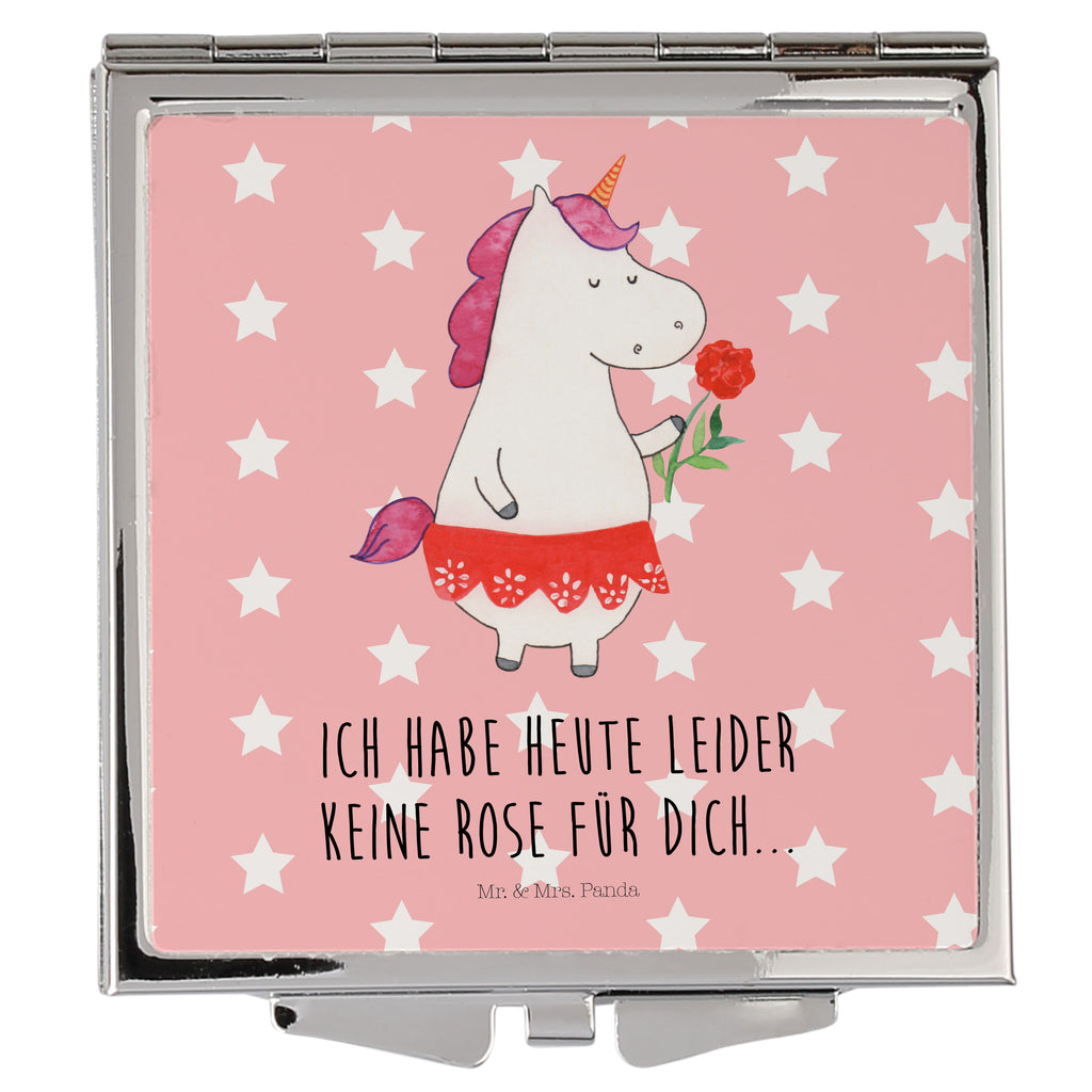 Handtaschenspiegel quadratisch Einhorn Dame Spiegel, Handtasche, Quadrat, silber, schminken, Schminkspiegel, Einhorn, Einhörner, Einhorn Deko, Pegasus, Unicorn, Dame, Lady, feine Dame, Freundin, Frau, Bachelor, Bachelorette, Abfuhr, Schluss machen, Trennung