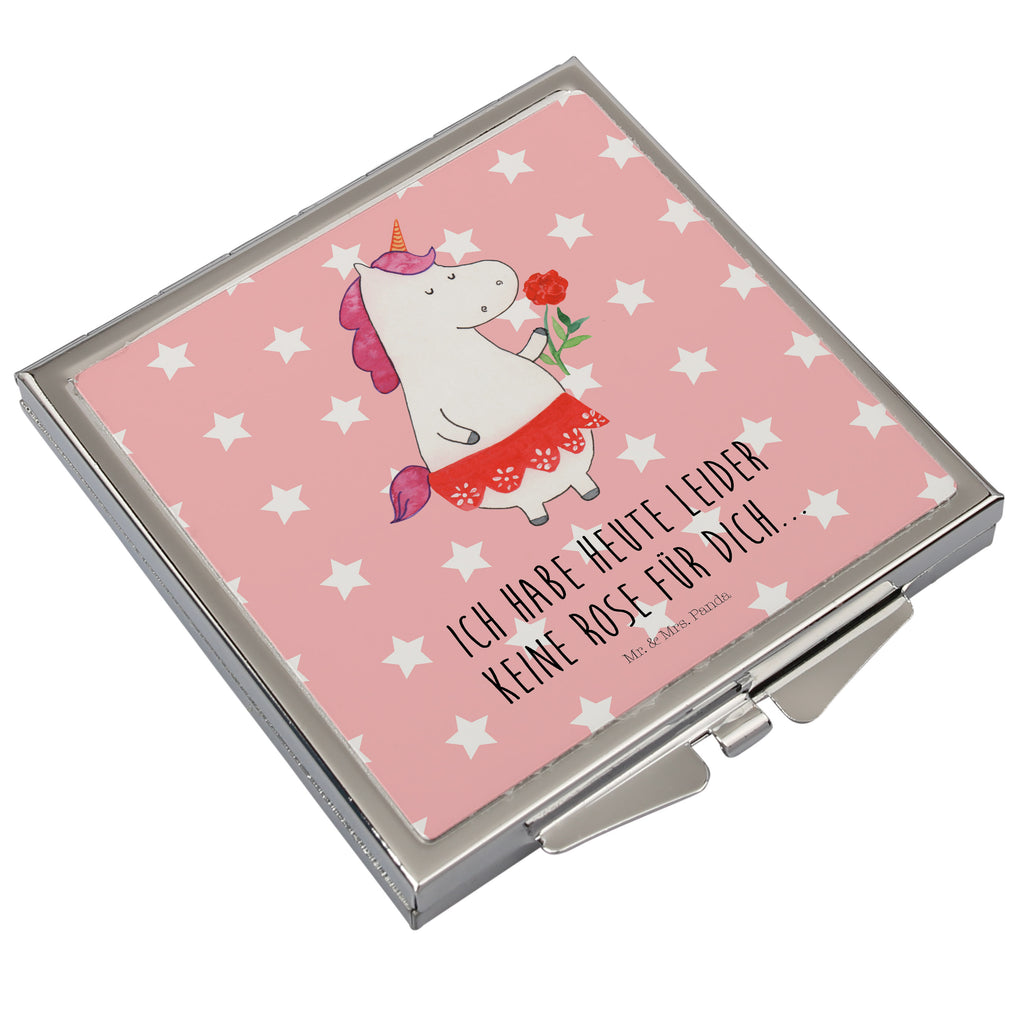 Handtaschenspiegel quadratisch Einhorn Dame Spiegel, Handtasche, Quadrat, silber, schminken, Schminkspiegel, Einhorn, Einhörner, Einhorn Deko, Pegasus, Unicorn, Dame, Lady, feine Dame, Freundin, Frau, Bachelor, Bachelorette, Abfuhr, Schluss machen, Trennung