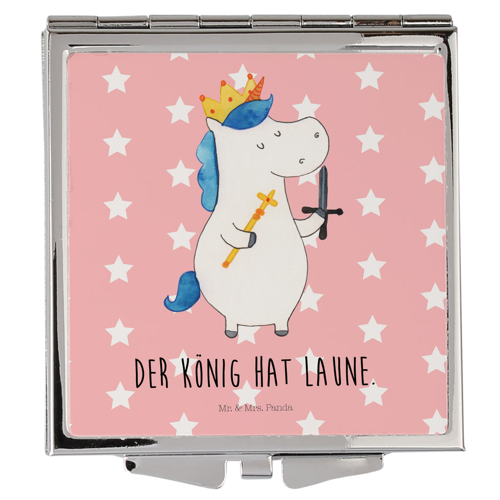 Handtaschenspiegel quadratisch Einhorn König mit Schwert Spiegel, Handtasche, Quadrat, silber, schminken, Schminkspiegel, Einhorn, Einhörner, Einhorn Deko, Pegasus, Unicorn, König, Ritter, Mittelalter
