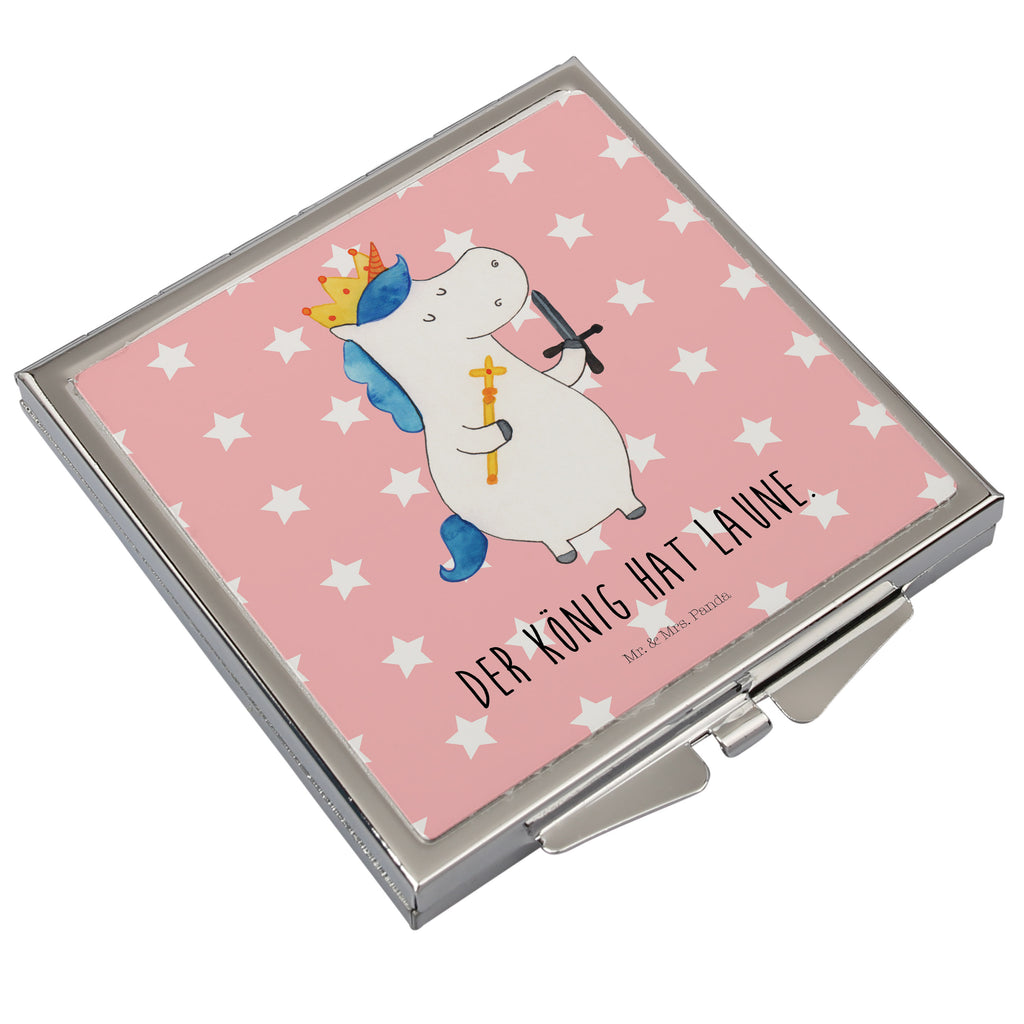 Handtaschenspiegel quadratisch Einhorn König mit Schwert Spiegel, Handtasche, Quadrat, silber, schminken, Schminkspiegel, Einhorn, Einhörner, Einhorn Deko, Pegasus, Unicorn, König, Ritter, Mittelalter