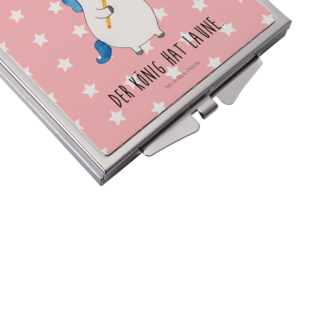 Handtaschenspiegel quadratisch Einhorn König mit Schwert Spiegel, Handtasche, Quadrat, silber, schminken, Schminkspiegel, Einhorn, Einhörner, Einhorn Deko, Pegasus, Unicorn, König, Ritter, Mittelalter