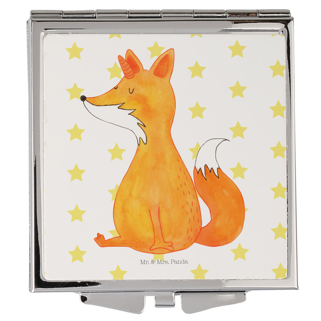 Handtaschenspiegel quadratisch Fuchshörnchen Spiegel, Handtasche, Quadrat, silber, schminken, Schminkspiegel, Einhorn, Einhörner, Einhorn Deko, Pegasus, Unicorn, Fuchs, Unicorns, Fuchshörnchen, Fuchshorn, Foxycorn, Füchse