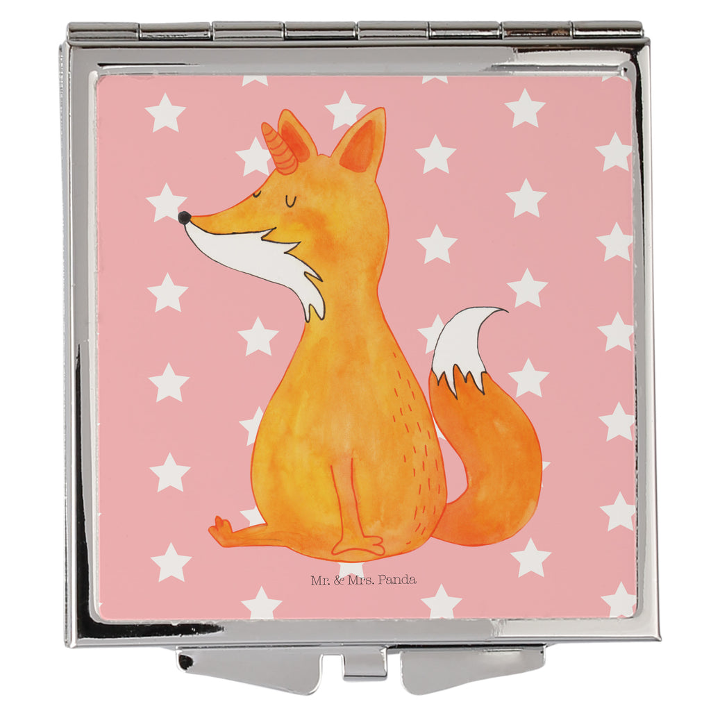 Handtaschenspiegel quadratisch Fuchshörnchen Spiegel, Handtasche, Quadrat, silber, schminken, Schminkspiegel, Einhorn, Einhörner, Einhorn Deko, Pegasus, Unicorn, Fuchs, Unicorns, Fuchshörnchen, Fuchshorn, Foxycorn, Füchse