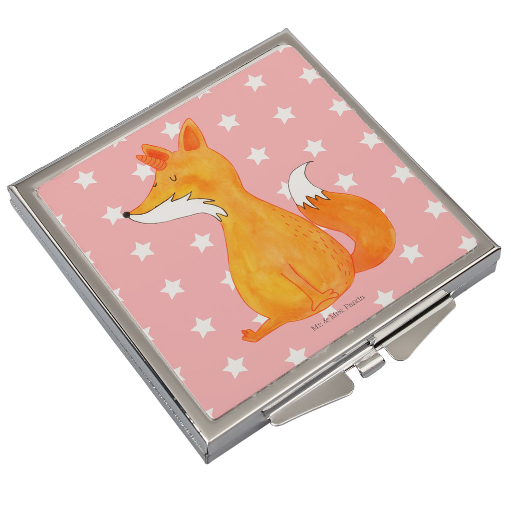 Handtaschenspiegel quadratisch Fuchshörnchen Spiegel, Handtasche, Quadrat, silber, schminken, Schminkspiegel, Einhorn, Einhörner, Einhorn Deko, Pegasus, Unicorn, Fuchs, Unicorns, Fuchshörnchen, Fuchshorn, Foxycorn, Füchse