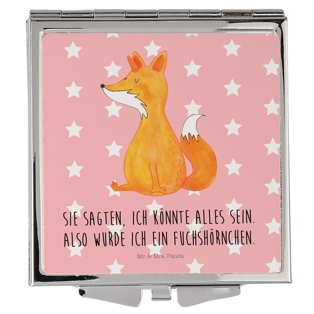 Handtaschenspiegel quadratisch Fuchshörnchen Spiegel, Handtasche, Quadrat, silber, schminken, Schminkspiegel, Einhorn, Einhörner, Einhorn Deko, Pegasus, Unicorn, Fuchs, Unicorns, Fuchshörnchen, Fuchshorn, Foxycorn, Füchse
