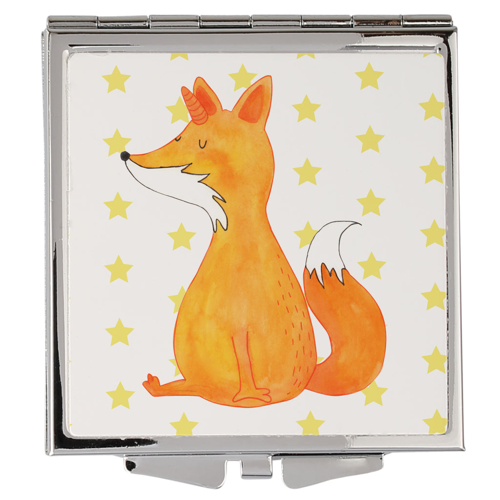 Handtaschenspiegel quadratisch Fuchshörnchen Wunsch Spiegel, Handtasche, Quadrat, silber, schminken, Schminkspiegel, Einhorn, Einhörner, Einhorn Deko, Pegasus, Unicorn, Fuchs, Unicorns, Fuchshörnchen, Fuchshorn, Foxycorn, Füchse