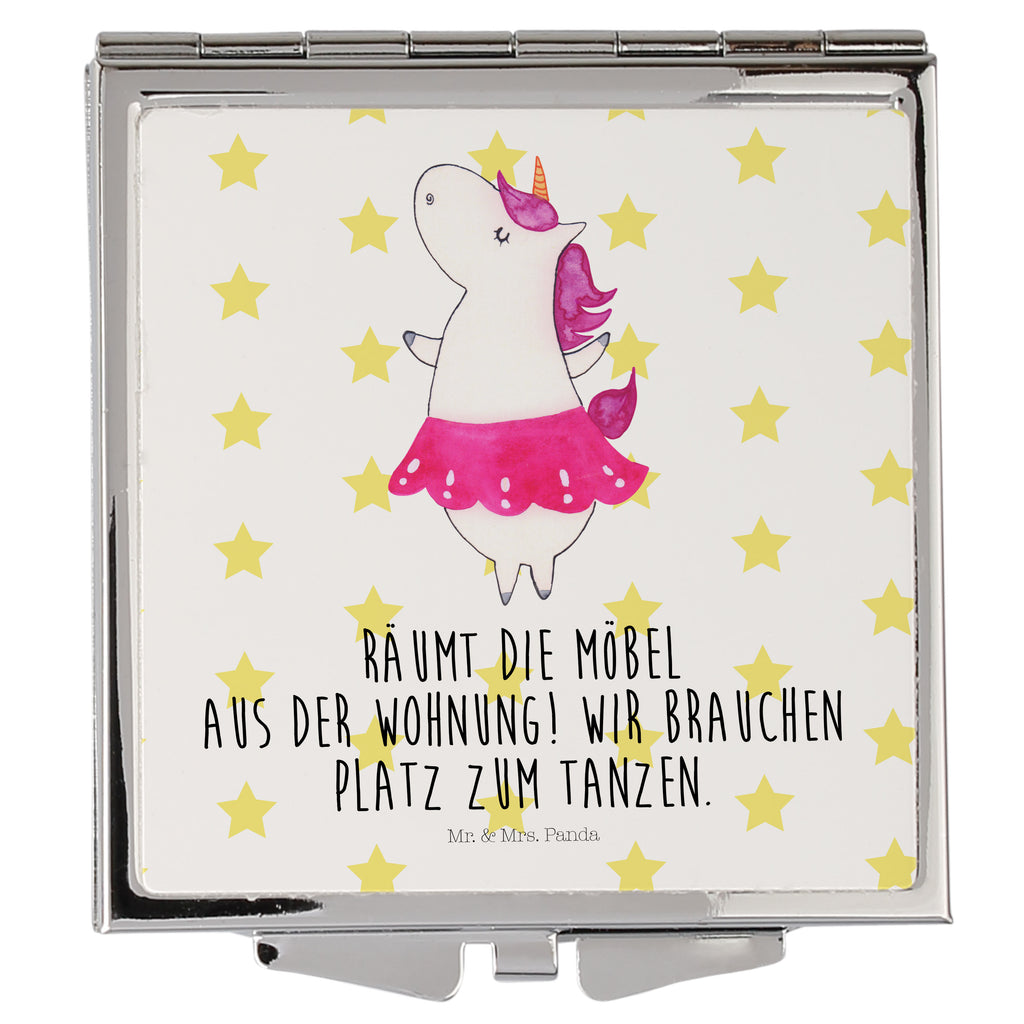 Handtaschenspiegel quadratisch Einhorn Ballerina Spiegel, Handtasche, Quadrat, silber, schminken, Schminkspiegel, Einhorn, Einhörner, Einhorn Deko, Pegasus, Unicorn, Tanzen, Ballerina, Party, Wohnung, Spaß, Feiern, Geburtstag, Tänzerin, Lebenslust, Lebensfreude