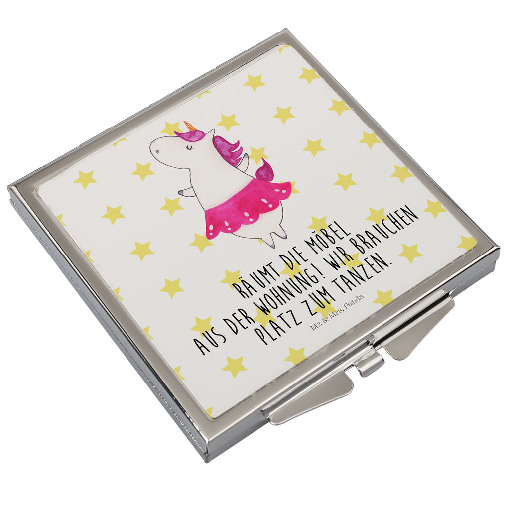 Handtaschenspiegel quadratisch Einhorn Ballerina Spiegel, Handtasche, Quadrat, silber, schminken, Schminkspiegel, Einhorn, Einhörner, Einhorn Deko, Pegasus, Unicorn, Tanzen, Ballerina, Party, Wohnung, Spaß, Feiern, Geburtstag, Tänzerin, Lebenslust, Lebensfreude