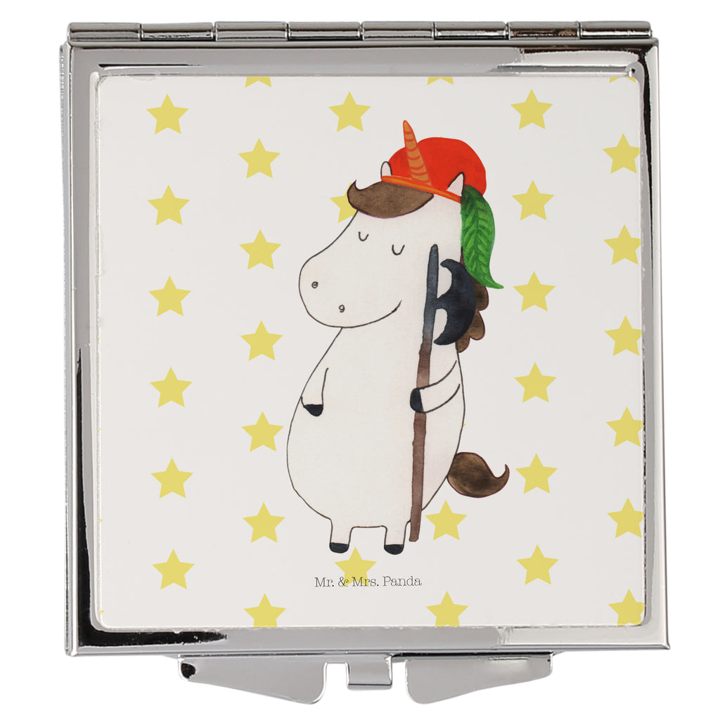 Handtaschenspiegel quadratisch Einhorn Bube Spiegel, Handtasche, Quadrat, silber, schminken, Schminkspiegel, Einhorn, Einhörner, Einhorn Deko, Pegasus, Unicorn, Bube, Mittelalter