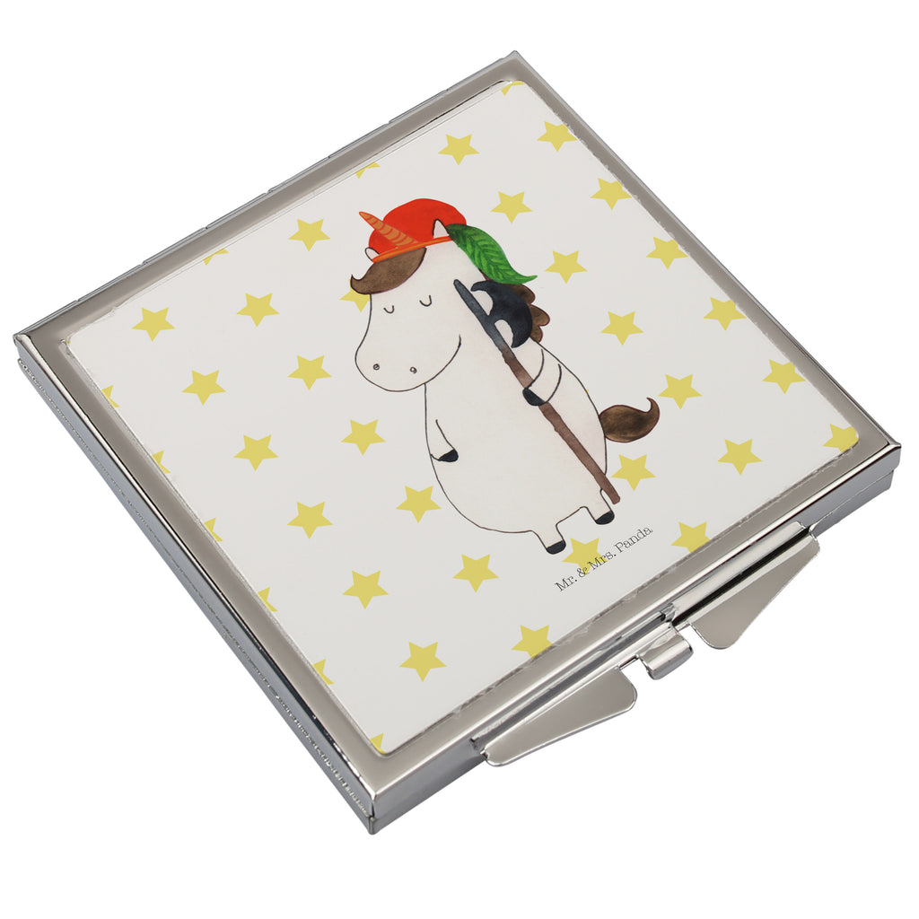Handtaschenspiegel quadratisch Einhorn Bube Spiegel, Handtasche, Quadrat, silber, schminken, Schminkspiegel, Einhorn, Einhörner, Einhorn Deko, Pegasus, Unicorn, Bube, Mittelalter