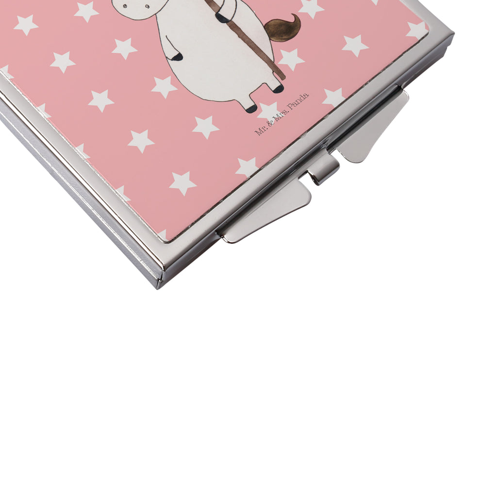 Handtaschenspiegel quadratisch Einhorn Bube Spiegel, Handtasche, Quadrat, silber, schminken, Schminkspiegel, Einhorn, Einhörner, Einhorn Deko, Pegasus, Unicorn, Bube, Mittelalter
