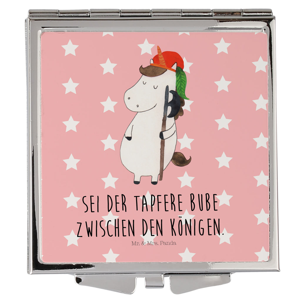 Handtaschenspiegel quadratisch Einhorn Bube Spiegel, Handtasche, Quadrat, silber, schminken, Schminkspiegel, Einhorn, Einhörner, Einhorn Deko, Pegasus, Unicorn, Bube, Mittelalter