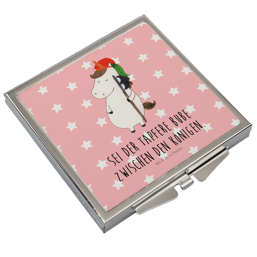 Handtaschenspiegel quadratisch Einhorn Bube Spiegel, Handtasche, Quadrat, silber, schminken, Schminkspiegel, Einhorn, Einhörner, Einhorn Deko, Pegasus, Unicorn, Bube, Mittelalter