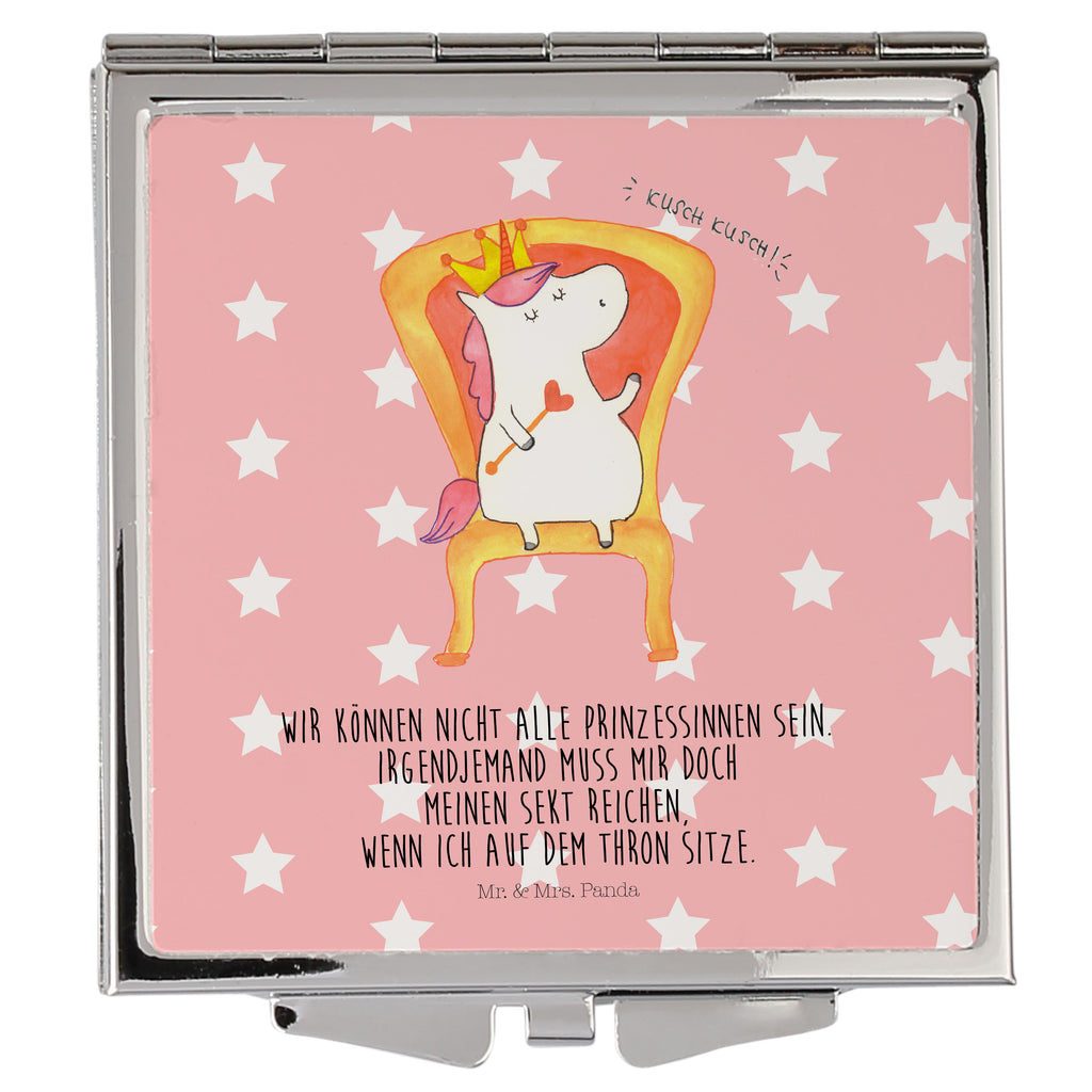 Handtaschenspiegel quadratisch Einhorn König Spiegel, Handtasche, Quadrat, silber, schminken, Schminkspiegel, Einhorn, Einhörner, Einhorn Deko, Pegasus, Unicorn, König, Präsident, Bundeskanzler, Herrscher, Kaiser, Prinzessin, Krone