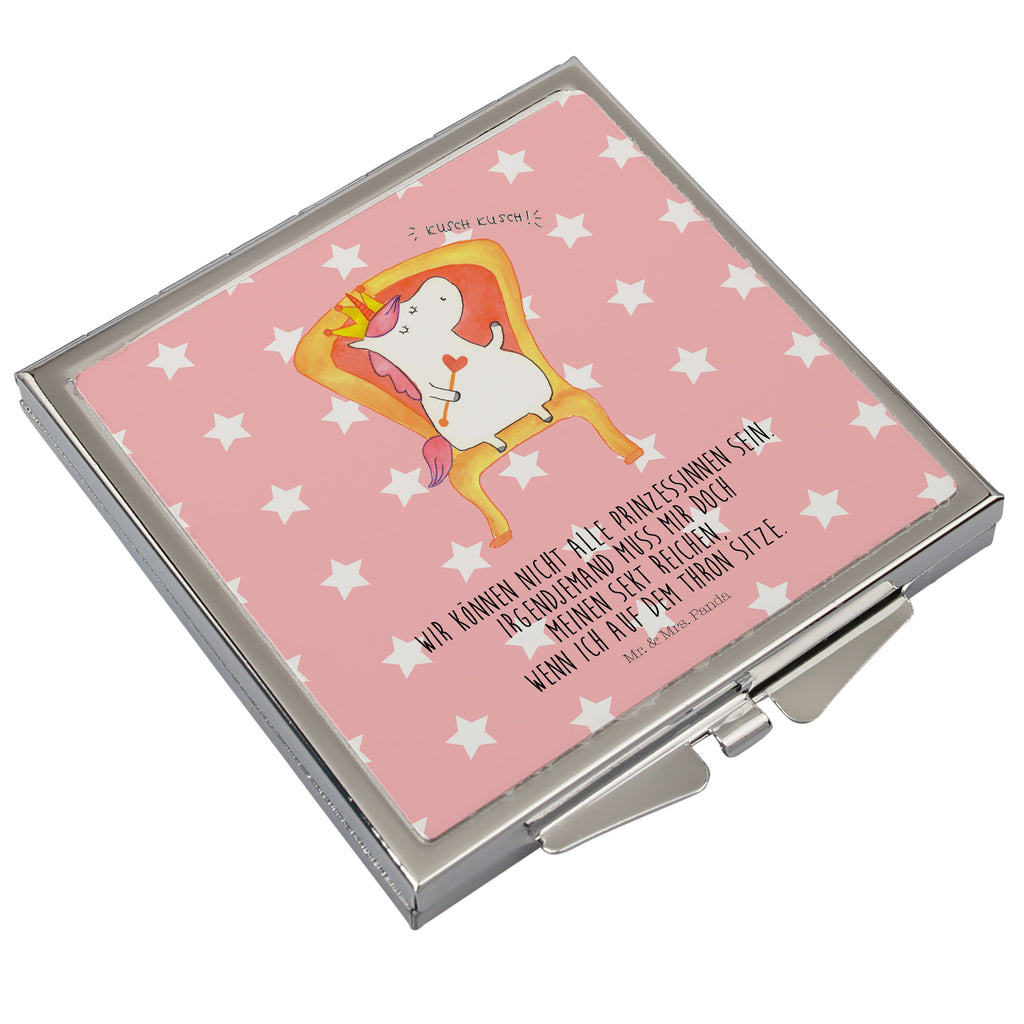 Handtaschenspiegel quadratisch Einhorn König Spiegel, Handtasche, Quadrat, silber, schminken, Schminkspiegel, Einhorn, Einhörner, Einhorn Deko, Pegasus, Unicorn, König, Präsident, Bundeskanzler, Herrscher, Kaiser, Prinzessin, Krone