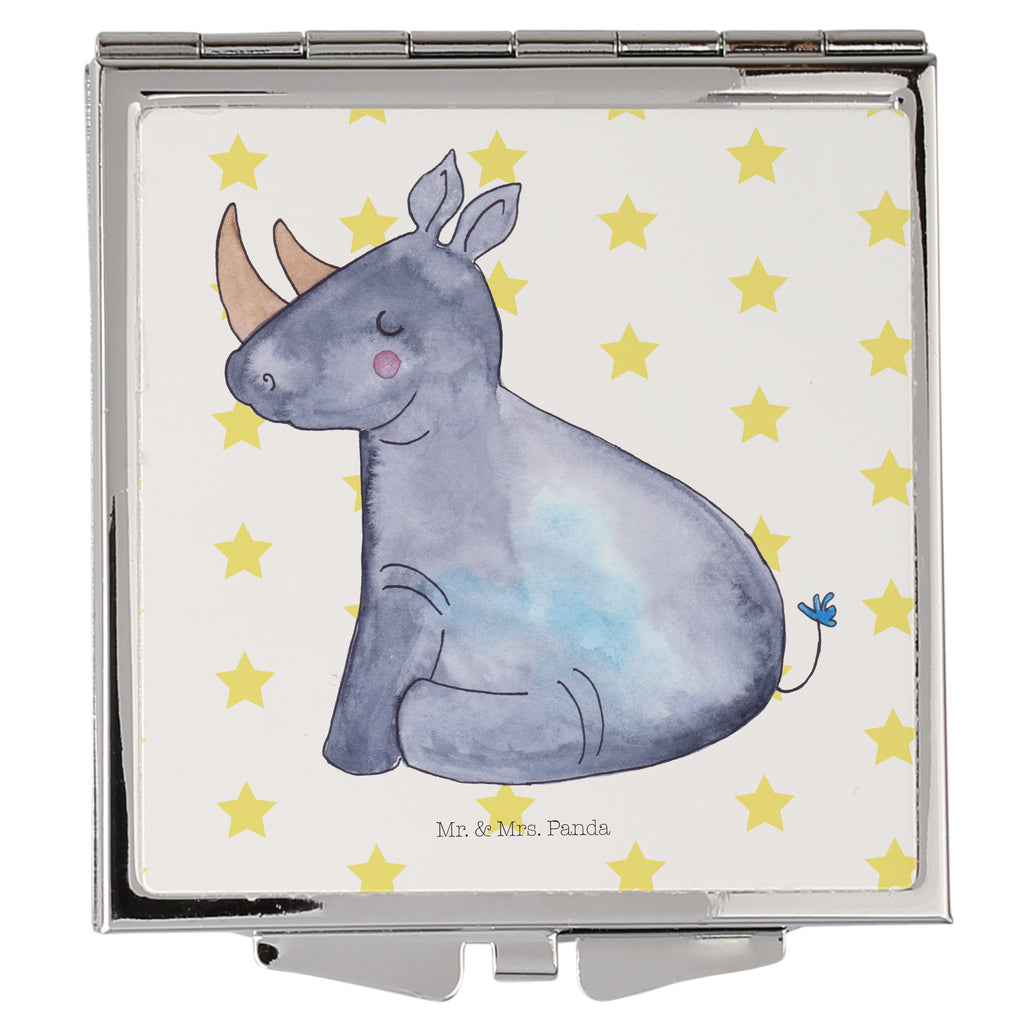 Handtaschenspiegel quadratisch Einhorn Nashorn Spiegel, Handtasche, Quadrat, silber, schminken, Schminkspiegel, Einhorn, Einhörner, Einhorn Deko, Pegasus, Unicorn, Regenbogen, witzig, lustig, Zoo, Glitzer, Einhornpower, Erwachsenwerden, Nashorn, Nashörner