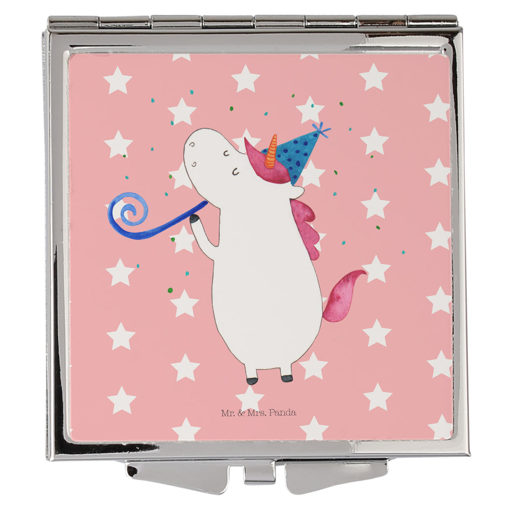 Handtaschenspiegel quadratisch Einhorn Party Spiegel, Handtasche, Quadrat, silber, schminken, Schminkspiegel, Einhorn, Einhörner, Einhorn Deko, Pegasus, Unicorn, Glitzer, Konfetti, Party, Geburtstag, Feier, Fest, Alkohol, Disco, Club