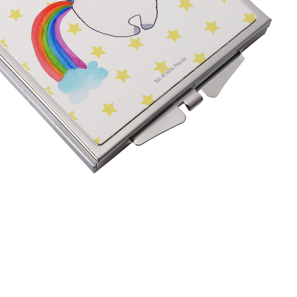 Handtaschenspiegel quadratisch Einhorn Pegasus Spiegel, Handtasche, Quadrat, silber, schminken, Schminkspiegel, Einhorn, Einhörner, Einhorn Deko, Pegasus, Unicorn, Regenbogen, Spielen, Realität, Glitzer, Erwachsenwerden