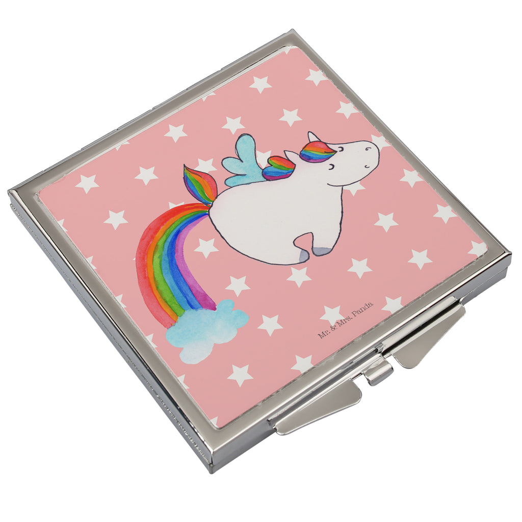 Handtaschenspiegel quadratisch Einhorn Pegasus Spiegel, Handtasche, Quadrat, silber, schminken, Schminkspiegel, Einhorn, Einhörner, Einhorn Deko, Pegasus, Unicorn, Regenbogen, Spielen, Realität, Glitzer, Erwachsenwerden