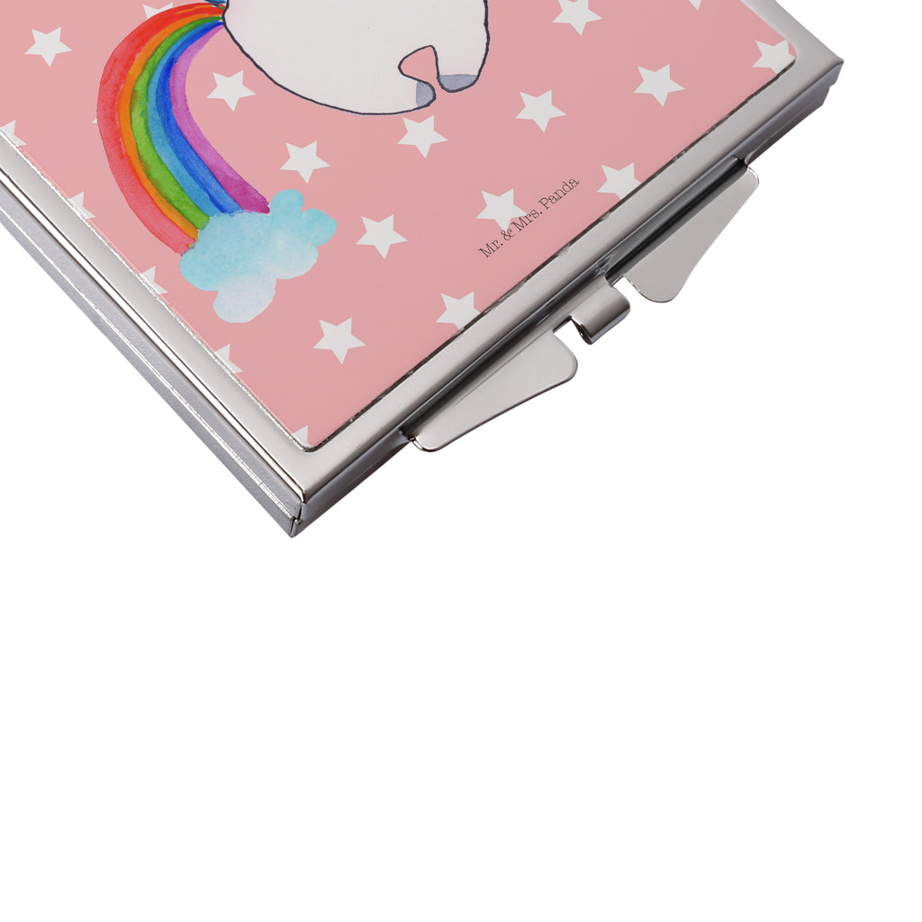 Handtaschenspiegel quadratisch Einhorn Pegasus Spiegel, Handtasche, Quadrat, silber, schminken, Schminkspiegel, Einhorn, Einhörner, Einhorn Deko, Pegasus, Unicorn, Regenbogen, Spielen, Realität, Glitzer, Erwachsenwerden