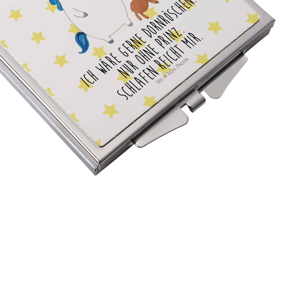 Handtaschenspiegel quadratisch Einhorn Teddy Spiegel, Handtasche, Quadrat, silber, schminken, Schminkspiegel, Einhorn, Einhörner, Einhorn Deko, Pegasus, Unicorn, schlafen, gute Nacht, Single, Bett, Träumen, Freundin, Singleleben