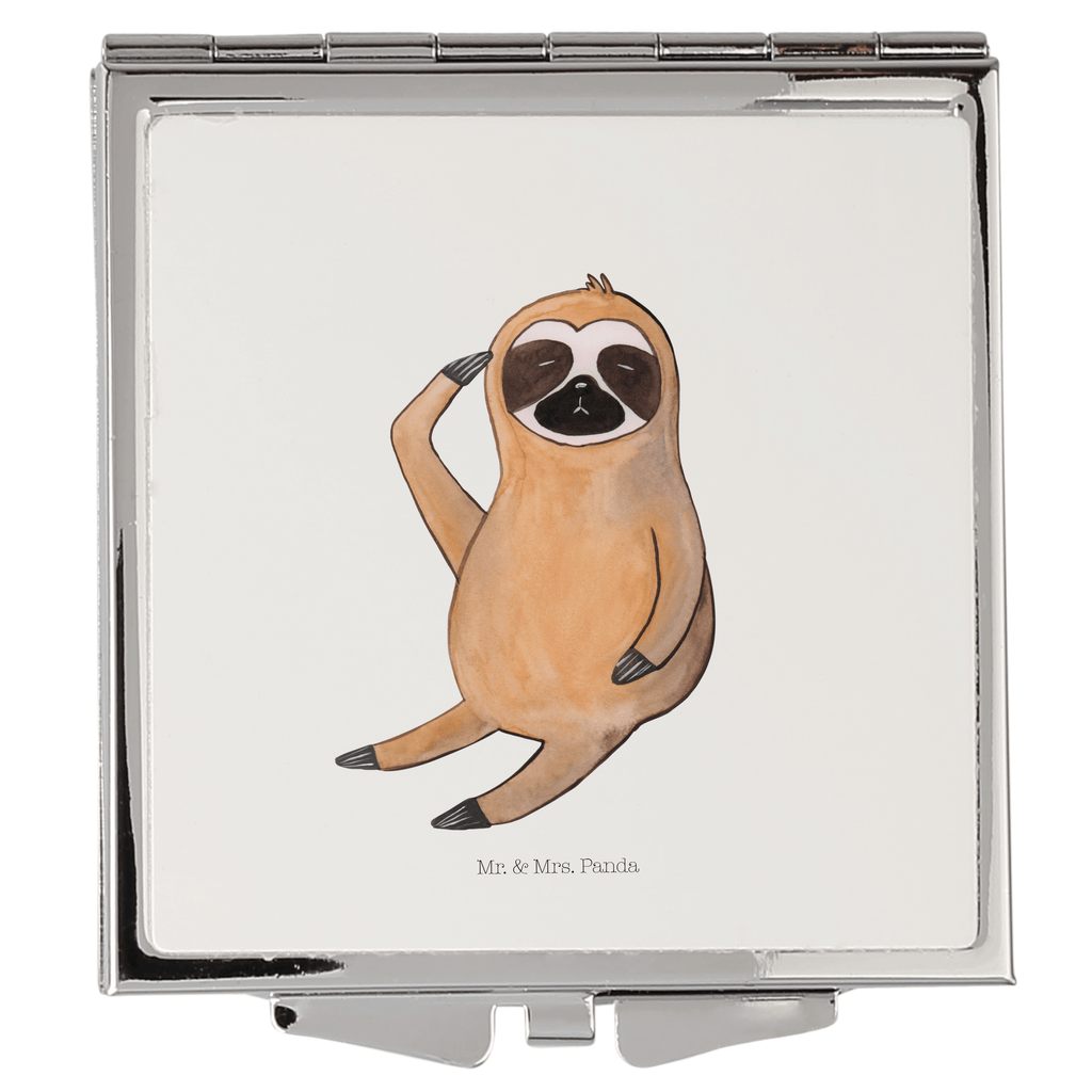 Handtaschenspiegel quadratisch Faultier Vogel zeigen Spiegel, Handtasche, Quadrat, silber, schminken, Schminkspiegel, Faultier, Faultier Geschenk, Faultier Deko, Faultiere, faul, Lieblingstier, Spinner, früher Vogel, der frühe Vogel, Frühaufsteher, Morgenmuffel, Vogel, Faultierwelt