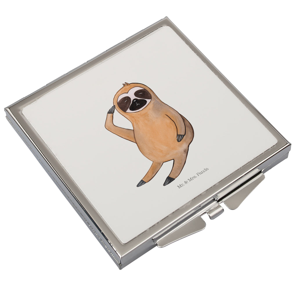 Handtaschenspiegel quadratisch Faultier Vogel zeigen Spiegel, Handtasche, Quadrat, silber, schminken, Schminkspiegel, Faultier, Faultier Geschenk, Faultier Deko, Faultiere, faul, Lieblingstier, Spinner, früher Vogel, der frühe Vogel, Frühaufsteher, Morgenmuffel, Vogel, Faultierwelt