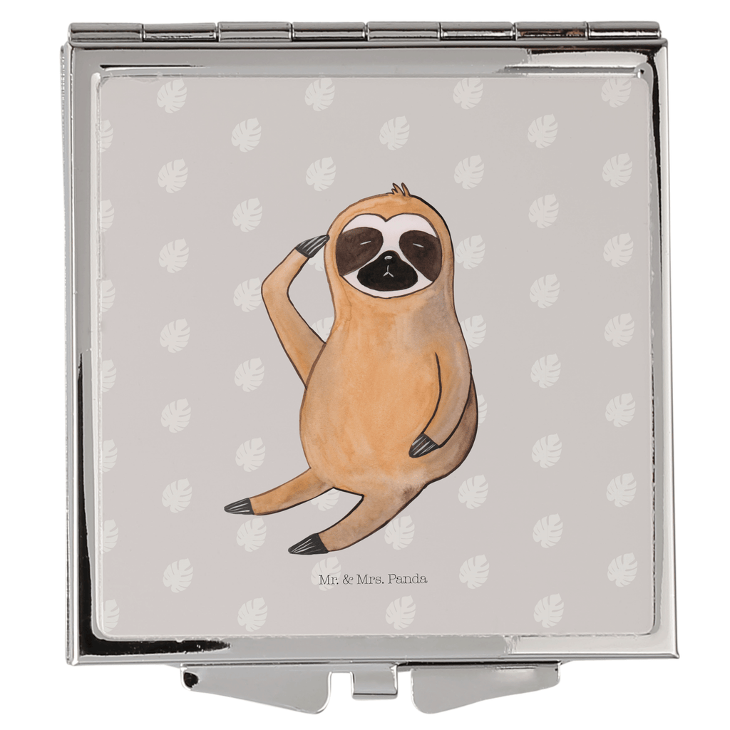 Handtaschenspiegel quadratisch Faultier Vogel zeigen Spiegel, Handtasche, Quadrat, silber, schminken, Schminkspiegel, Faultier, Faultier Geschenk, Faultier Deko, Faultiere, faul, Lieblingstier, Spinner, früher Vogel, der frühe Vogel, Frühaufsteher, Morgenmuffel, Vogel, Faultierwelt