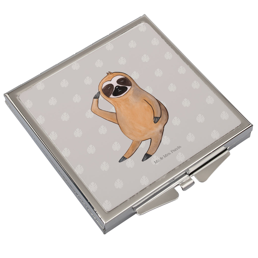 Handtaschenspiegel quadratisch Faultier Vogel zeigen Spiegel, Handtasche, Quadrat, silber, schminken, Schminkspiegel, Faultier, Faultier Geschenk, Faultier Deko, Faultiere, faul, Lieblingstier, Spinner, früher Vogel, der frühe Vogel, Frühaufsteher, Morgenmuffel, Vogel, Faultierwelt