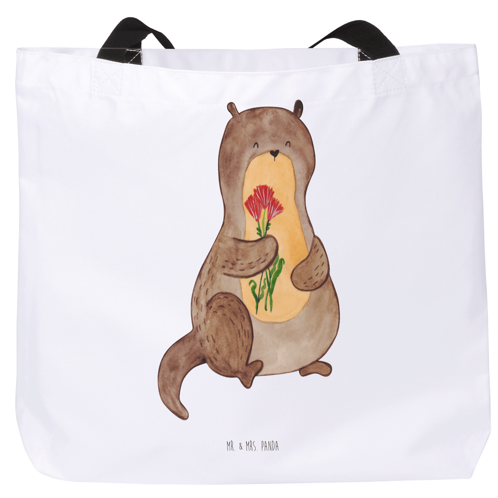 Shopper Otter Blumenstrauß Beutel, Einkaufstasche, Tasche, Strandtasche, Einkaufsbeutel, Shopper, Schultasche, Freizeittasche, Tragebeutel, Schulbeutel, Alltagstasche, Otter, Fischotter, Seeotter, Otter Seeotter See Otter