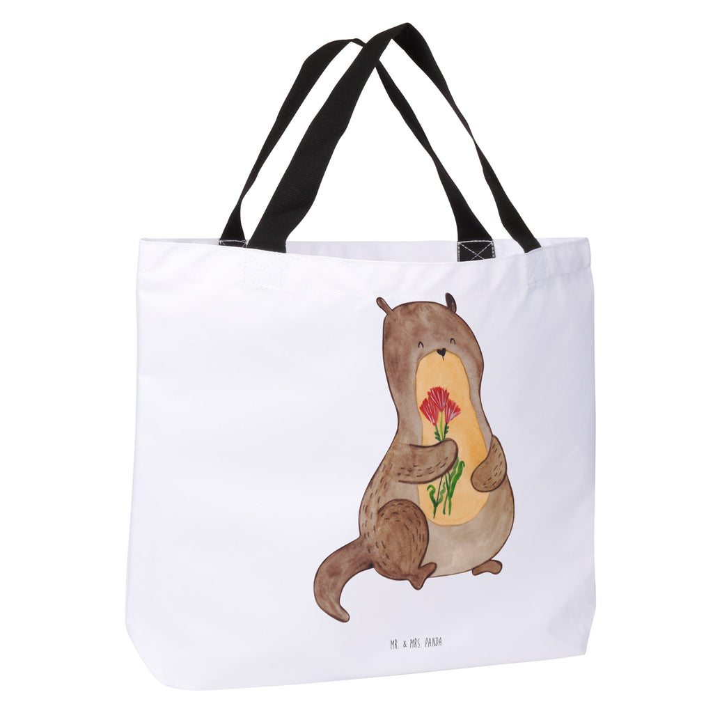 Shopper Otter Blumenstrauß Beutel, Einkaufstasche, Tasche, Strandtasche, Einkaufsbeutel, Shopper, Schultasche, Freizeittasche, Tragebeutel, Schulbeutel, Alltagstasche, Otter, Fischotter, Seeotter, Otter Seeotter See Otter