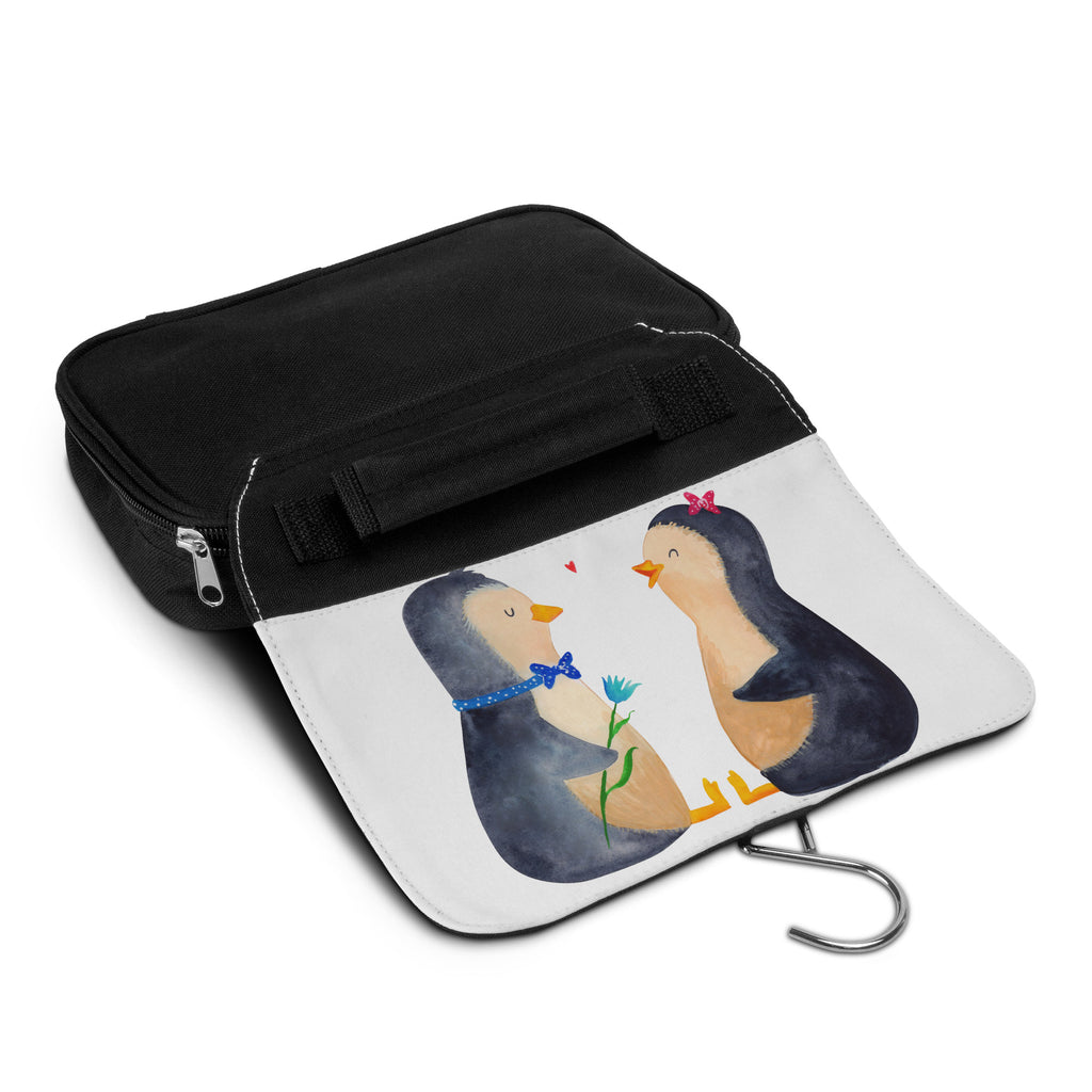 Kulturbeutel Pinguin Pärchen Kulturbeutel, Zum Aufhängen, Waschtasche, Kosmetiktasche, Damen, Herren, Aufbewahrungstasche, Schminktasche, Kosmetikbeutel, Organizer, Kulturtasche, Schminkutensil, Pinguin, Pinguine, Liebe, Liebespaar, Liebesbeweis, Liebesgeschenk, Verlobung, Jahrestag, Hochzeitstag, Hochzeit, Hochzeitsgeschenk, große Liebe, Traumpaar