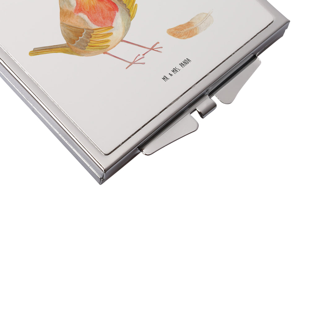 Handtaschenspiegel quadratisch Rotkehlchen mit Federn Spiegel, Handtasche, Quadrat, silber, schminken, Schminkspiegel, Tiermotive, Gute Laune, lustige Sprüche, Tiere, What if i fall, Rotkehlchen, Spruch Motivation, Spruch Mut, Vogel, Motivation Sprüche, Motivationsbilder, fliegen