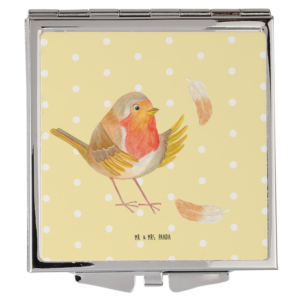 Handtaschenspiegel quadratisch Rotkehlchen mit Federn Spiegel, Handtasche, Quadrat, silber, schminken, Schminkspiegel, Tiermotive, Gute Laune, lustige Sprüche, Tiere, What if i fall, Rotkehlchen, Spruch Motivation, Spruch Mut, Vogel, Motivation Sprüche, Motivationsbilder, fliegen