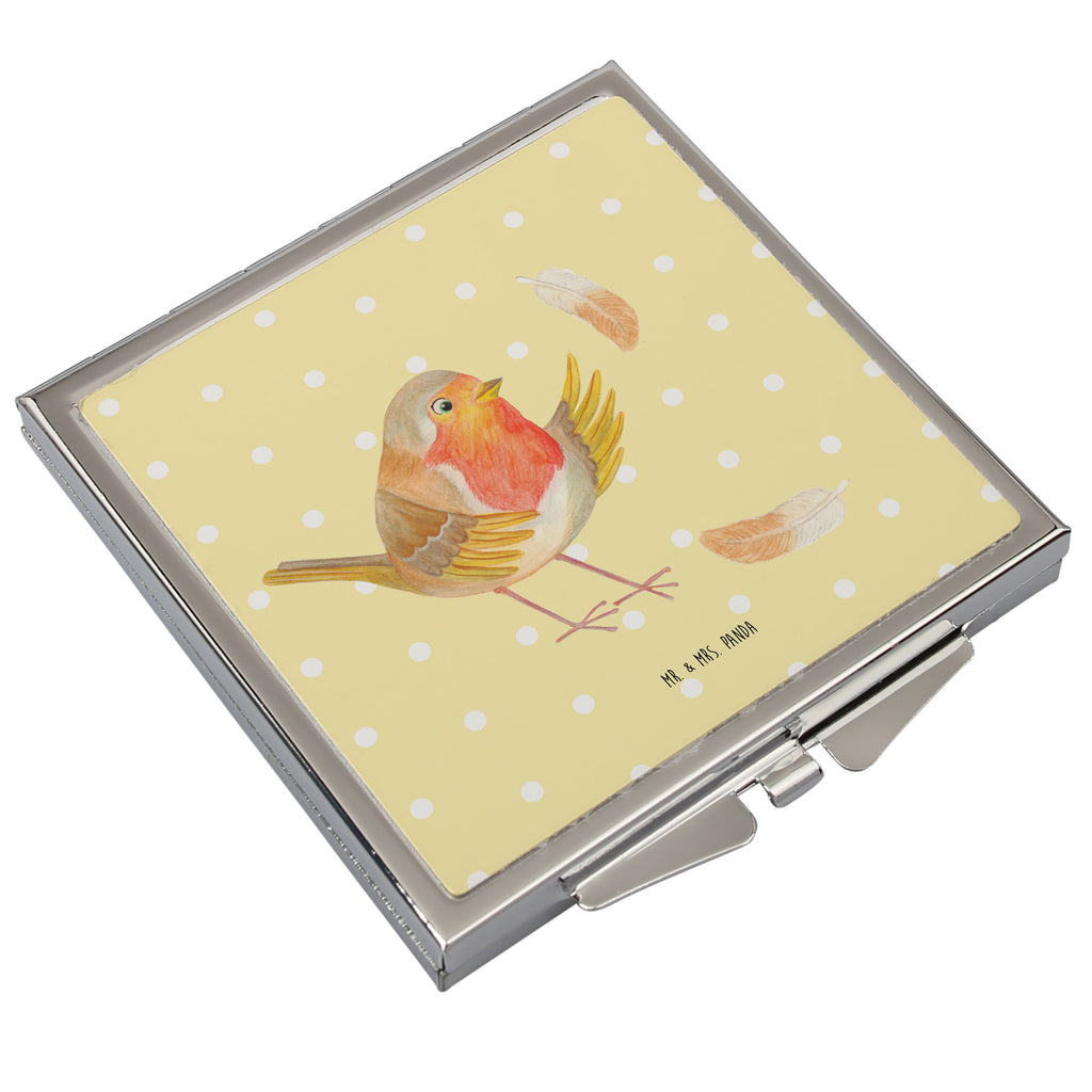 Handtaschenspiegel quadratisch Rotkehlchen mit Federn Spiegel, Handtasche, Quadrat, silber, schminken, Schminkspiegel, Tiermotive, Gute Laune, lustige Sprüche, Tiere, What if i fall, Rotkehlchen, Spruch Motivation, Spruch Mut, Vogel, Motivation Sprüche, Motivationsbilder, fliegen